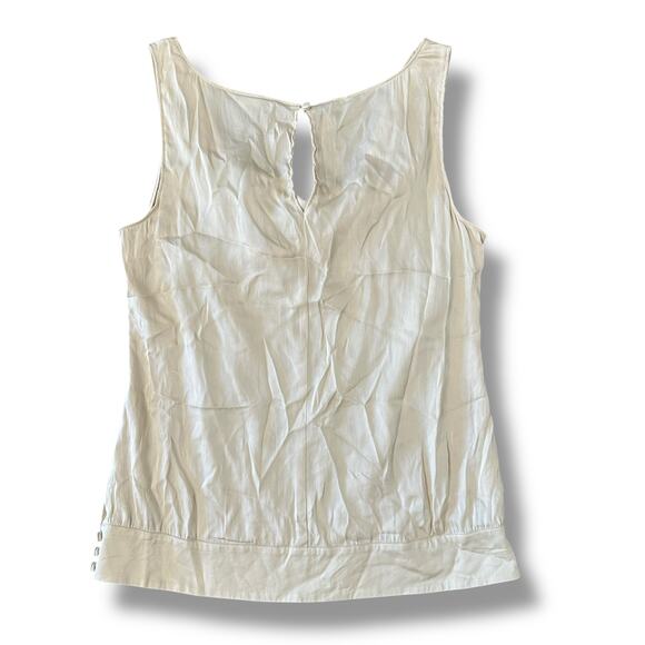 Ann Taylor Women’s Silk Blend Cowl Neck Blouse Size 6 Beige Champagne Sleeveless - Picture 4 of 8